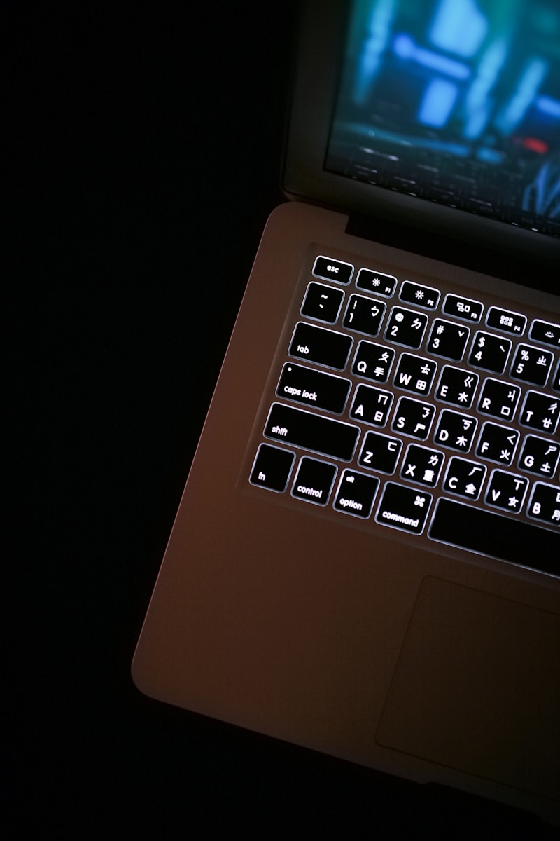 black and silver laptop computer