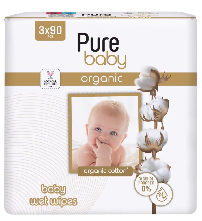 SERVETELE UMEDE COPII PURE BABY 90 pcs