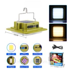 Lampa Solara LED 15x15cm Portabila Lumina Calda, Rece si Multicolora USB