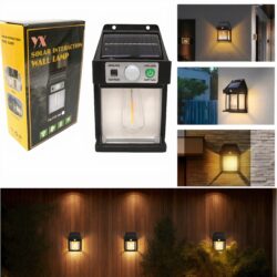 Lampa Solara Led cu Senzor de Miscare 16x10cm de Perete, cu un Bec 777-1W