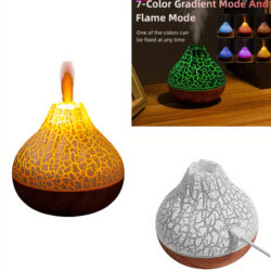 Umidificator 300ml cu LED Model Vulcan, Difuzor cu Aroma USB