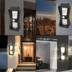 Lampa Solara de Perete, Putere 18W, Senzor de Miscare, 3 Moduri de Lumina, 24CM