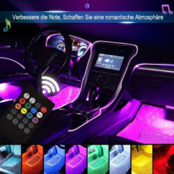 Proiectoare LED Interior Auto, Multicolor, Activare Sonora, Control Wireless, Rezistent la Apa, 12V, Telecomanda