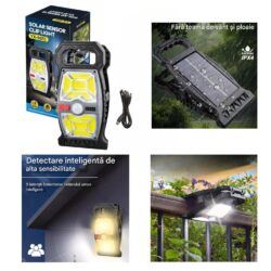 Lampa Solara LED 23x9cm cu Senzor Lumina si Miscare, Model Cleste