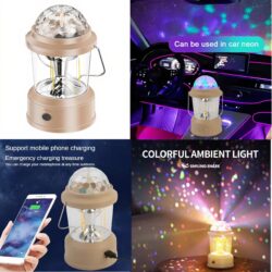 Lampa Multifunctionala 17x9cm cu LED Disco, Incarcare USB