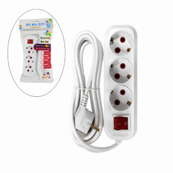 Prelungitor Electric 5m cu 3 Prize și Buton Roșu ON/OFF