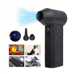 Suflantă Electrică Portabilă cu LED 17x5cm, cu Duze Interschimbabile pentru Curățare și Uz Casnic